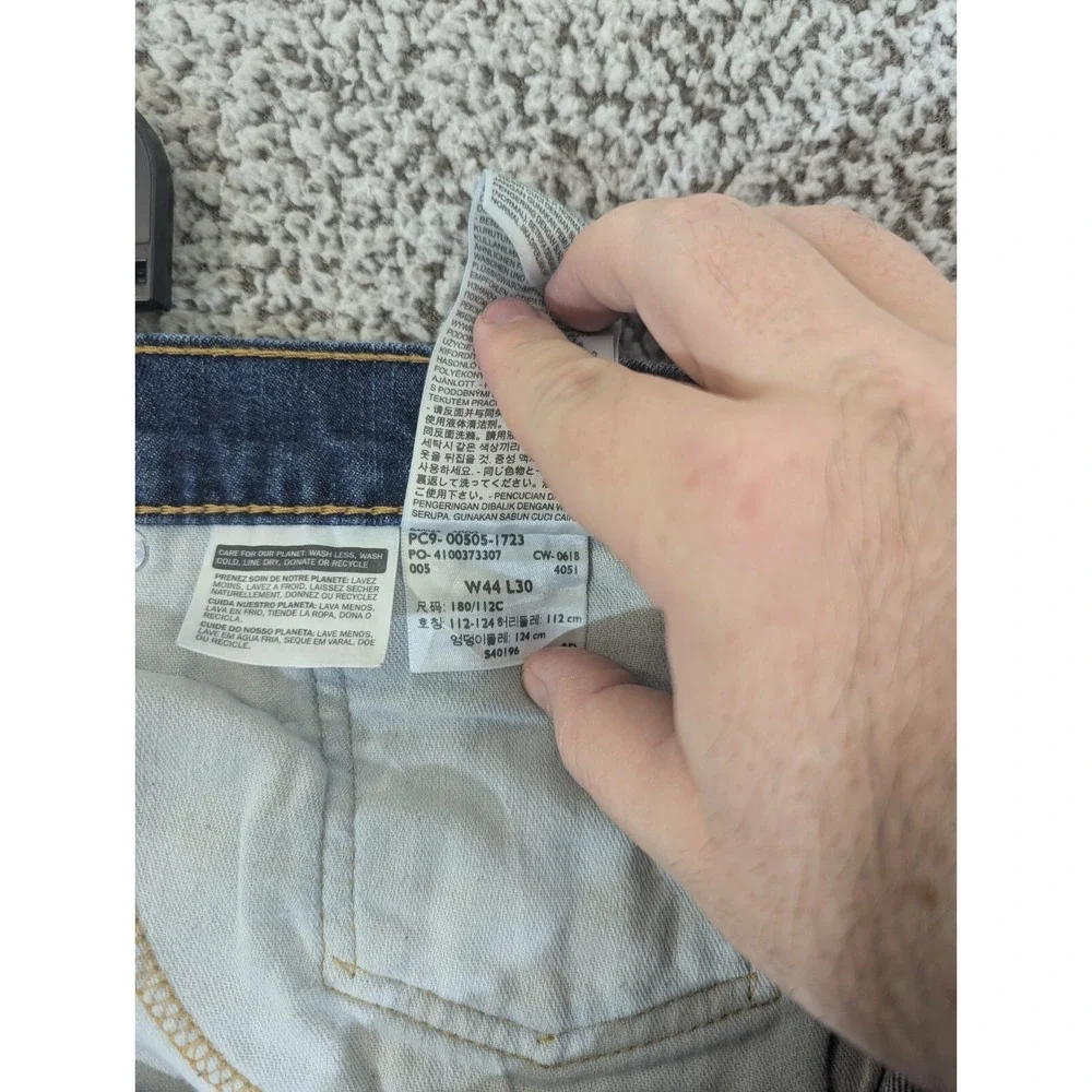 Levi's 505 Jeans Men's Size 48X29.5 (Tag‎ 44x30) Blue Regular Fit Straight Leg